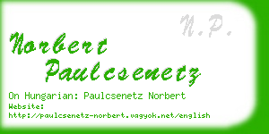 norbert paulcsenetz business card